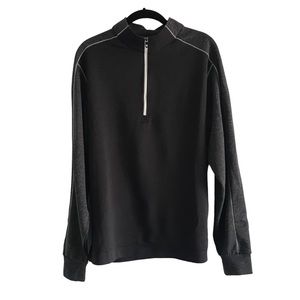 FootJoy Tonal Heather Mid Layer  1/2 Zip Pullover Black Sz M